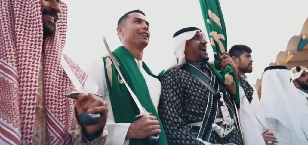 Cristiano Ronaldo dancing “Al-Ardha” Saudi arabia